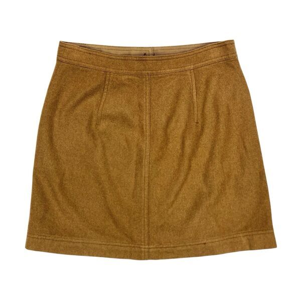 Madewell Mini Skirt Sz M Brown Wool Blend Cocktail Feminine Modest Preppy Pullon - Picture 3 of 9